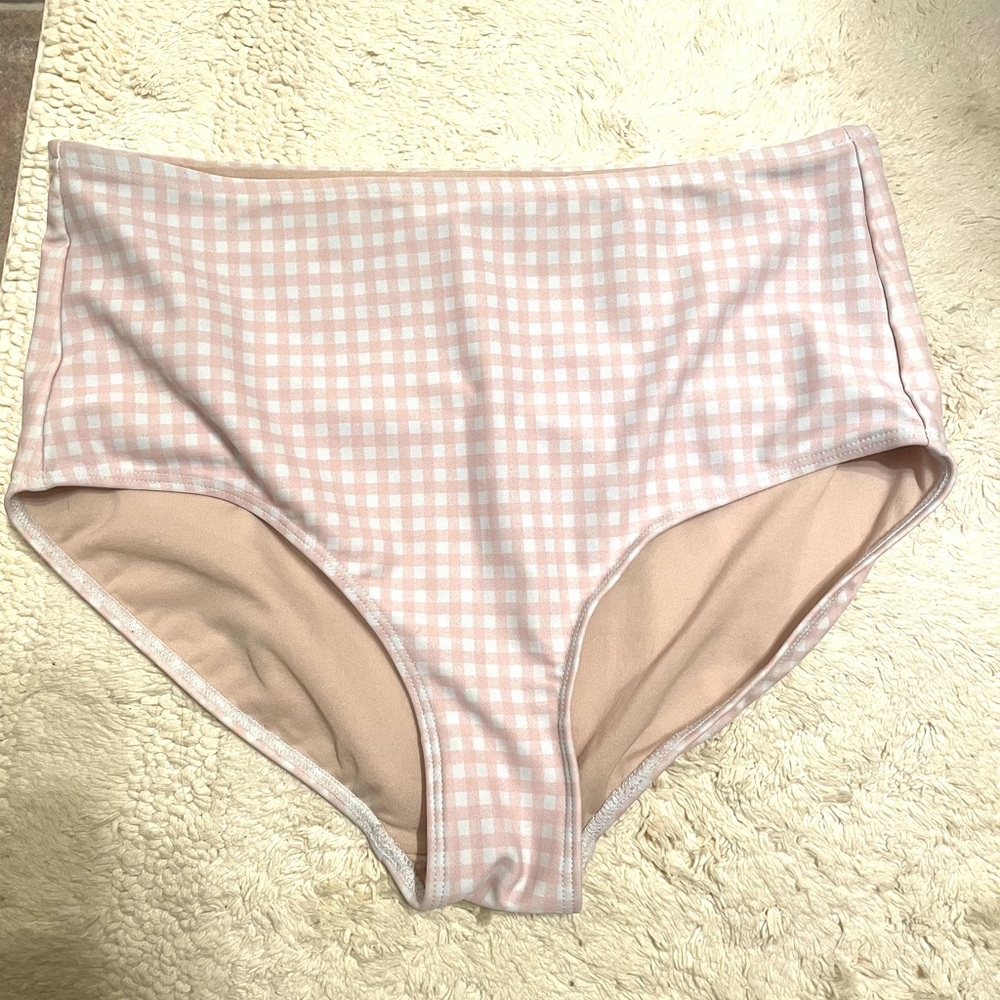 Albion Fit Bikini High Waist Pink Check M